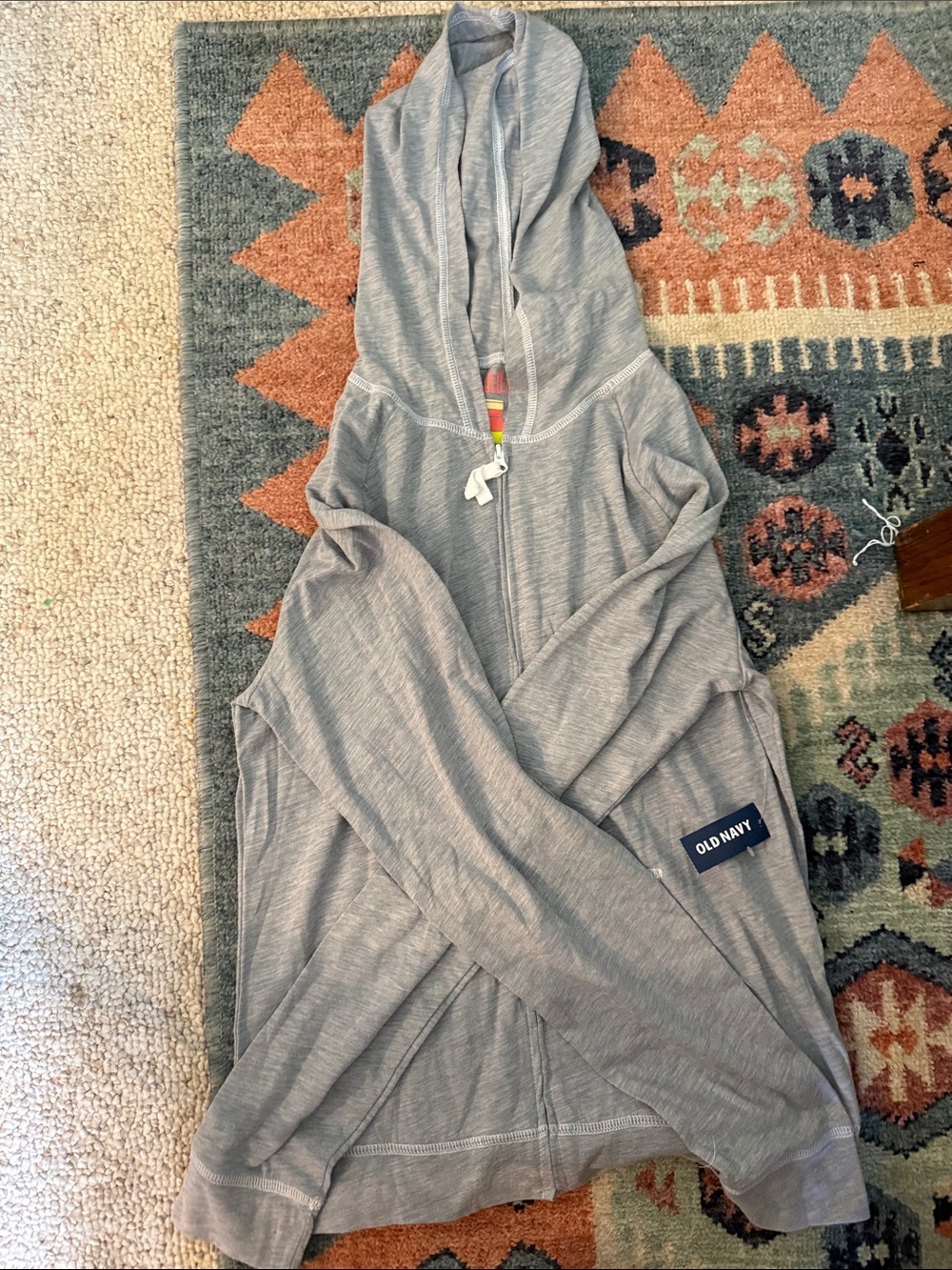 Old Navy Women's Light Gray Hooded Zip Jacket